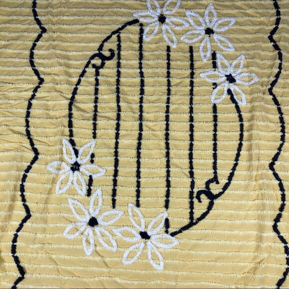 Vintage
Andrisona Chenille Coverlet Bedspread Yellow Brown White Daisy 53"x81" - Picture 11 of 14